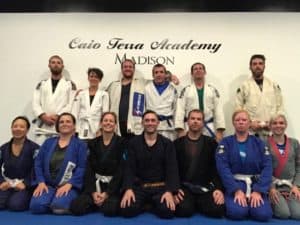 Group picture at Caio Terra Academy Madison after a particularly hard Brazilian Jiu jitsu Training session in Madison WI. 